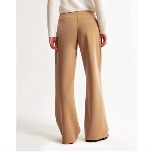 ABERCROMBIE & FITCH Sloane Tailored Pant Tan Wide Leg Sz 28/6S NWT $90 {GG29} - Picture 8 of 11